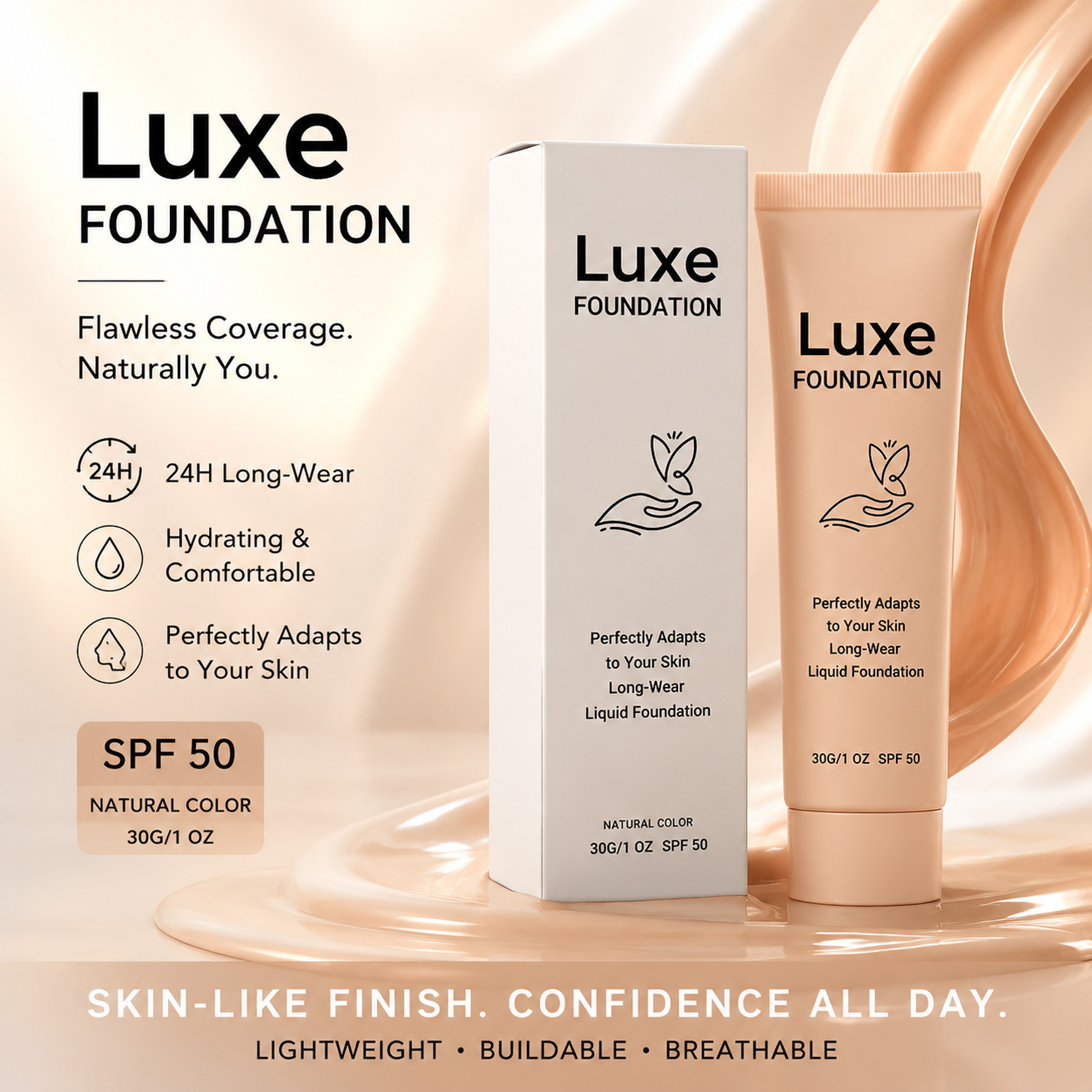 Face Moisturizer Spf - Тональный крем с SPF 50+ и